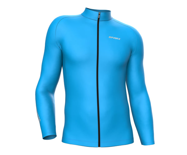Cycling Electric Blue Thermal Jersey