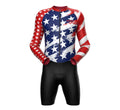 Men Us Flag Thermal Cycling Suit