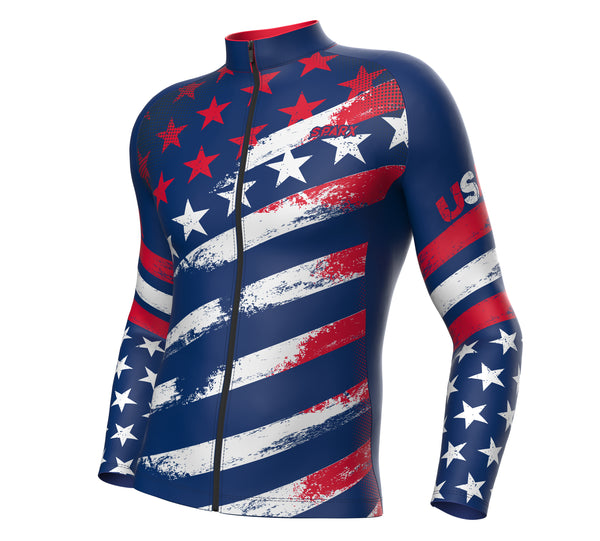 US Flag Cycling Thermal Jersey