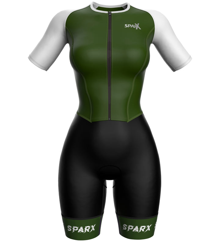 Women green Olive triathlon suit