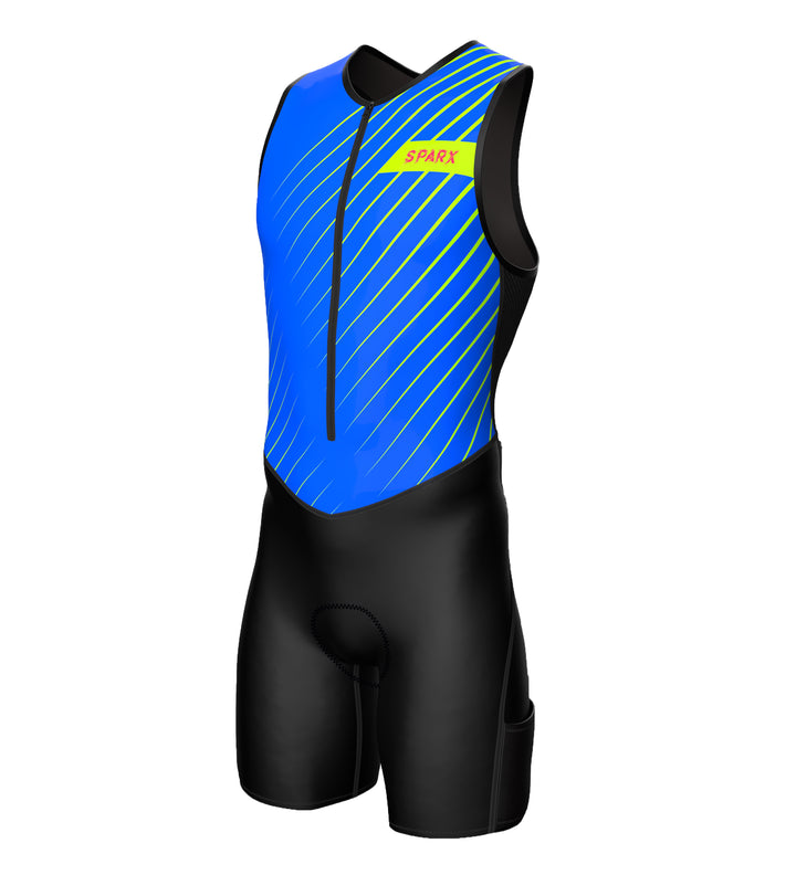 Blue triathlon suits mens sleeveless