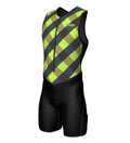 Green checks Triathlon suits