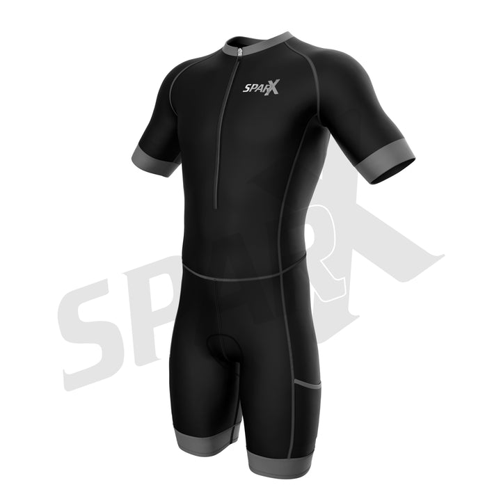 gray triathlon suits mens short sleeve
