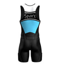 Sparx Men`s Triathlon Suit Blue Trisuit Race Skinsuit Cycling Speed Suit Italian Fabric Navy Trisuit