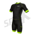 Neon green triathlon suits mens short sleeve