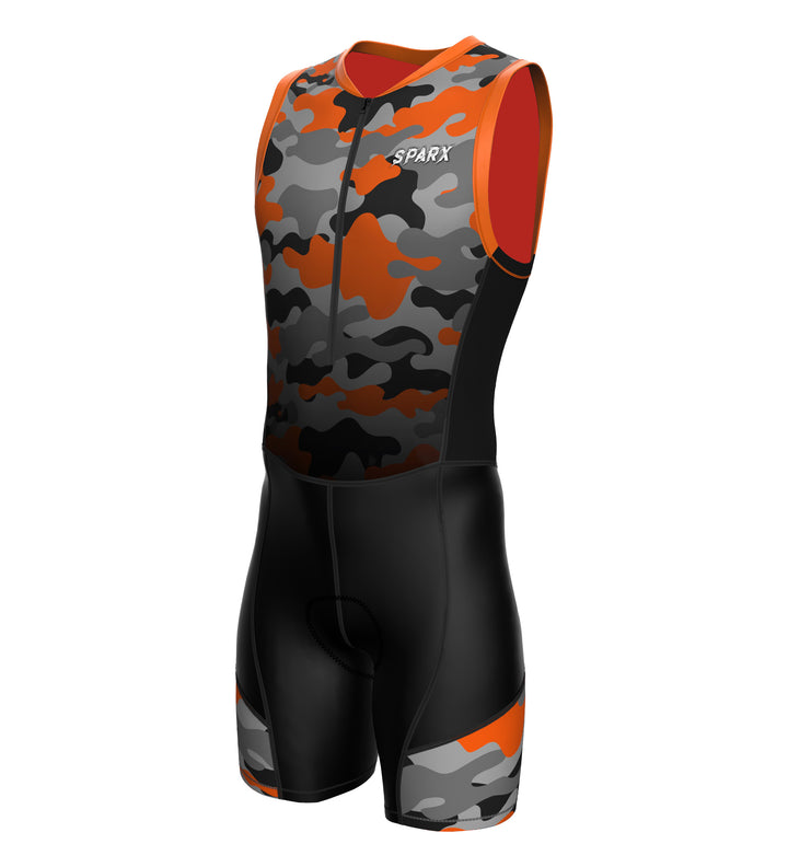Orange camo triathlon suit